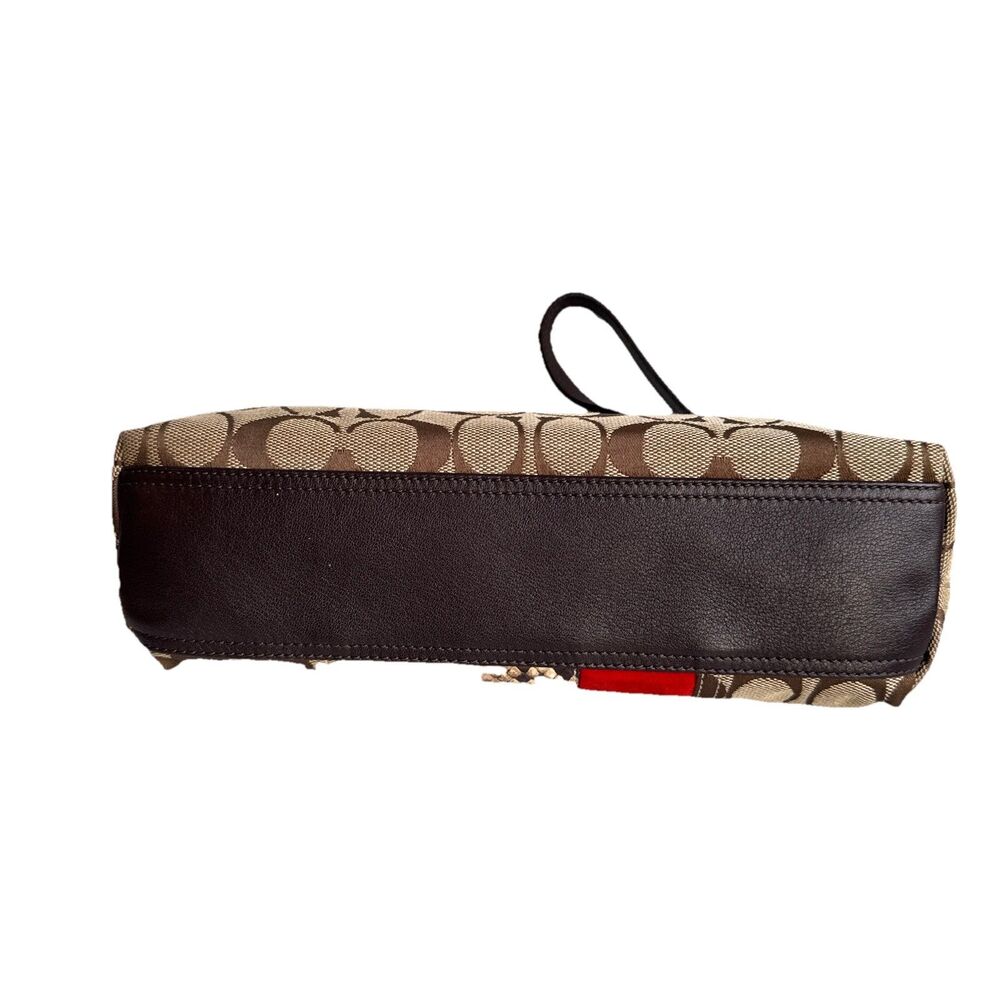 Coach Soho Demi Shoulder Bag Signature Tan Brown Red Suede Snake Y2K Vintage - Picture 11 of 15